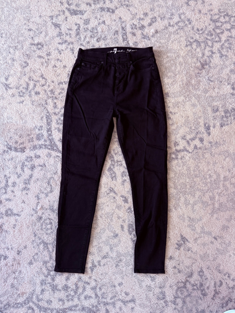 7 For All Mankind High Waist Ankle Gwenevere Skinny Jeans Black Size 26